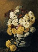 Hirst, Claude Raguet Chrysanthemums in a Canton Vase France oil painting reproduction